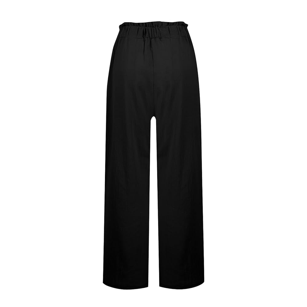 ARGUE■BREEZE LINEN MELLOW PANTS■BLACK Ottavio Pants Plain Black - Faithfull the Brand